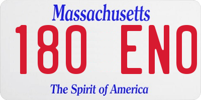 MA license plate 180EN0