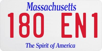 MA license plate 180EN1