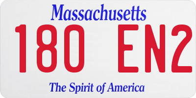 MA license plate 180EN2