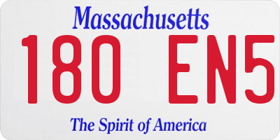 MA license plate 180EN5