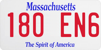MA license plate 180EN6