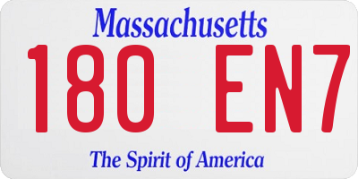 MA license plate 180EN7