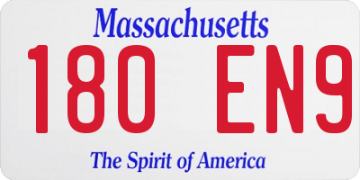 MA license plate 180EN9