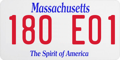 MA license plate 180EO1