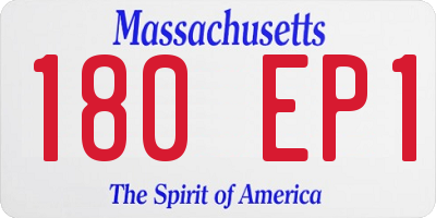 MA license plate 180EP1