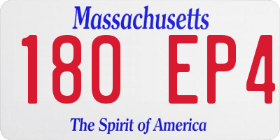 MA license plate 180EP4