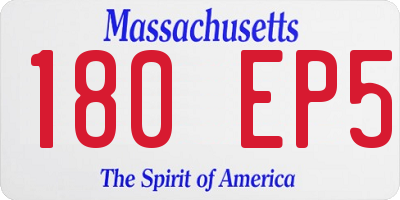 MA license plate 180EP5