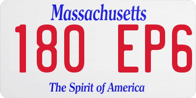 MA license plate 180EP6