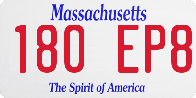 MA license plate 180EP8