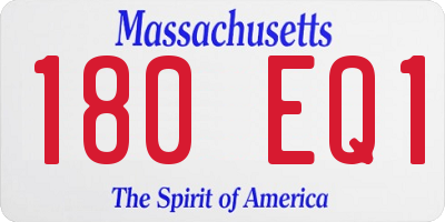 MA license plate 180EQ1