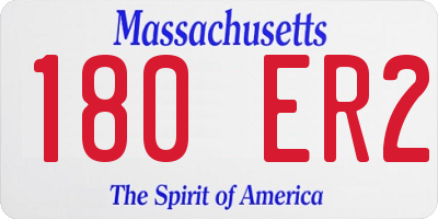 MA license plate 180ER2