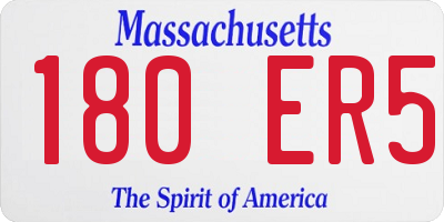 MA license plate 180ER5