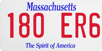 MA license plate 180ER6