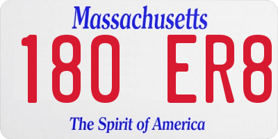 MA license plate 180ER8