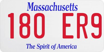 MA license plate 180ER9