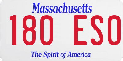 MA license plate 180ES0