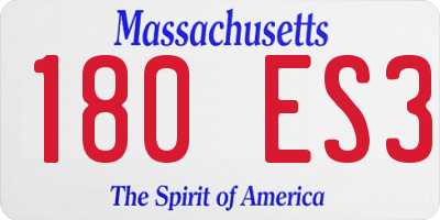 MA license plate 180ES3