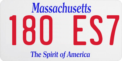 MA license plate 180ES7