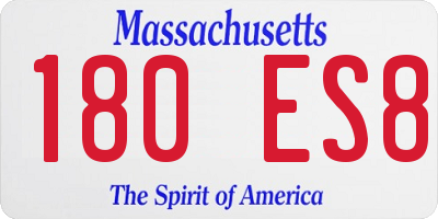 MA license plate 180ES8