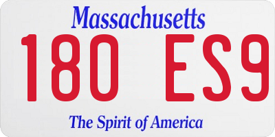 MA license plate 180ES9