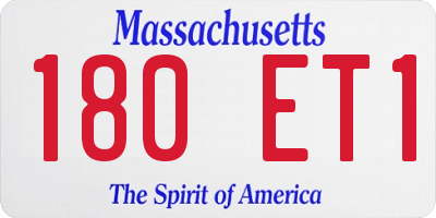 MA license plate 180ET1