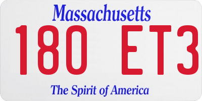 MA license plate 180ET3