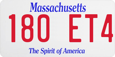 MA license plate 180ET4