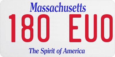 MA license plate 180EU0