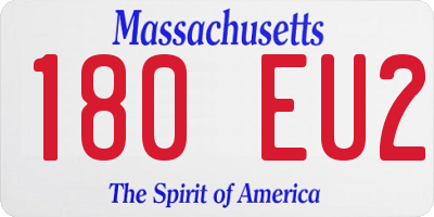 MA license plate 180EU2