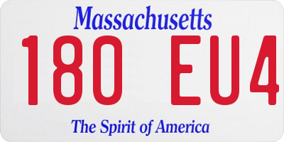 MA license plate 180EU4