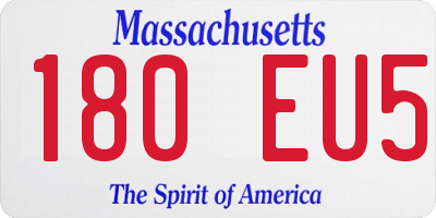MA license plate 180EU5