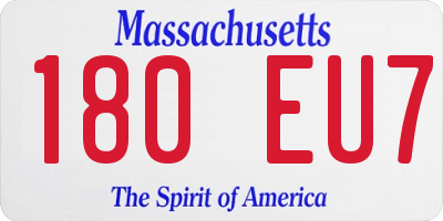 MA license plate 180EU7