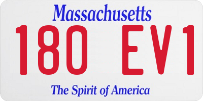 MA license plate 180EV1