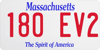 MA license plate 180EV2