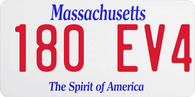 MA license plate 180EV4