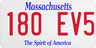 MA license plate 180EV5