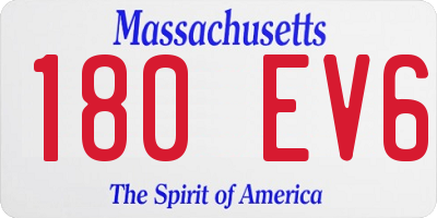 MA license plate 180EV6