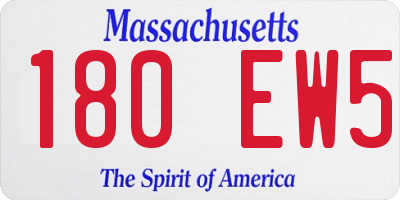 MA license plate 180EW5