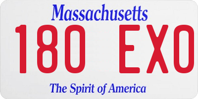 MA license plate 180EX0