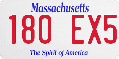 MA license plate 180EX5