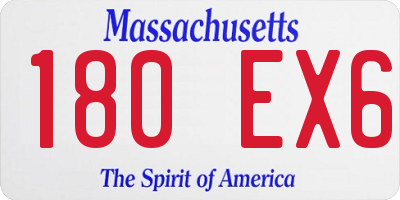 MA license plate 180EX6