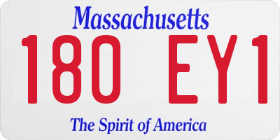MA license plate 180EY1
