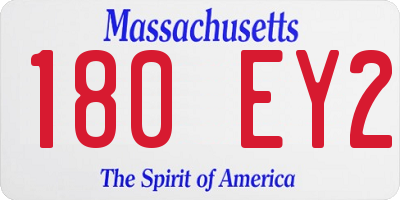 MA license plate 180EY2