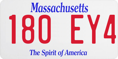 MA license plate 180EY4