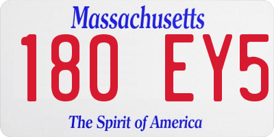 MA license plate 180EY5