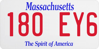 MA license plate 180EY6
