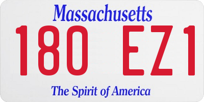 MA license plate 180EZ1