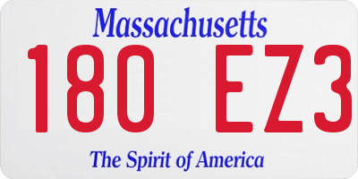MA license plate 180EZ3