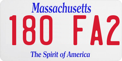 MA license plate 180FA2