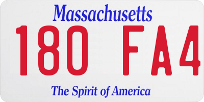MA license plate 180FA4